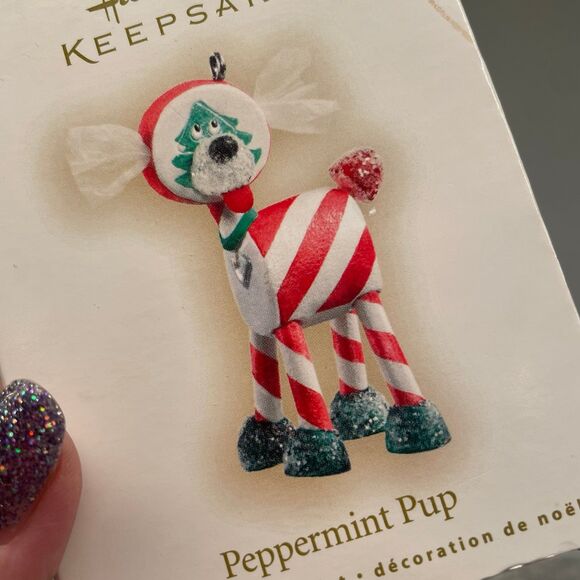 Hallmark NEW Peppermint Pup Christmas Tree Ornament 2007 - Picture 2 of 7